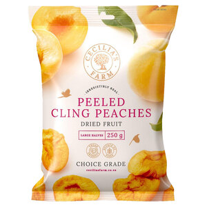 Cecilia's Farm Peeled Cling Peaches Dried Fruit 250 g