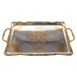 Chefline Stainless Steel Serving Tray, 42x27 cm, Silver/Gold, SG230L