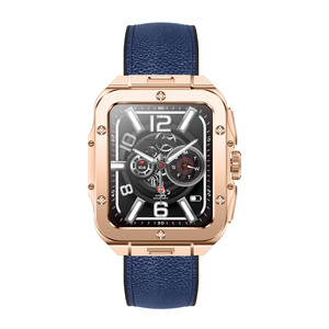Swiss Military Alps2 Smart Watch, Rose Gold Frame and Blue Leather Strap, 1.85 inch