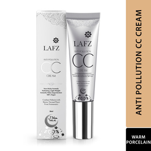 Lafz Anti-Pollution CC Cream, Non-Sticky Formula for Long-Lasting Radiant Finish, Made in Italy, Halal & Vegan, 30 ml, Warm Porcelain