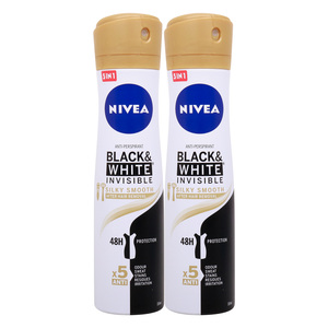 Nivea Deo Women Invisible Black and White Silky Smooth 2 x 150 ml