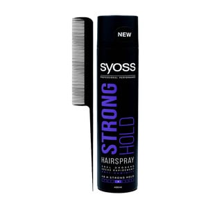 Syoss Strong Hold Hairspray 400 ml + Comb