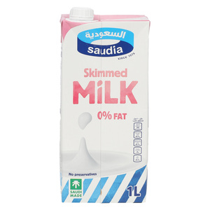 اشتري قم بشراء السعودية حليب خالي الدسم معالج بالحرارة العالية 1 لتر Online at Best Price من الموقع - من لولو هايبر ماركت UHT Milk في السعودية