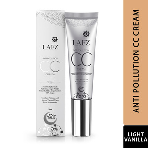 Lafz Anti-Pollution CC Cream, Non-sticky Formula for Long-Lasting Radiant Finish, Made in Italy, Halal & Vegan, 30 ml, Light Vanilla