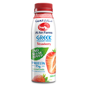 Al Ain Farms No Sugar Added Greek Yoghurt Drink Strawberry 280 ml