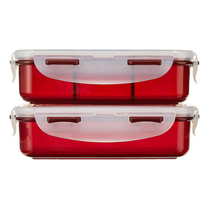 Lock & Lock Lunch Box, Set of 2 Pcs, 700 ml, Red, HPL752DR