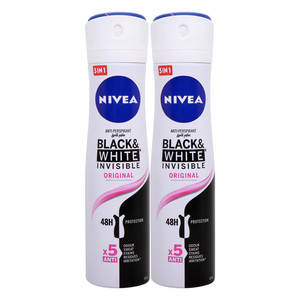 Nivea Deo Women Invisible Black and White Original 2 x 150 ml