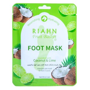 Riahn  Fruit Basket Coconut & Lime Foot Mask, 16 g