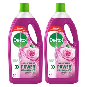 Dettol Anti-Bacterial Power Floor Cleaner Rose 2 x 1 Litre