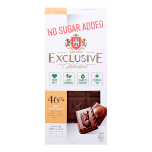 Taitau Exclusive Selection 46 % Milk Chocolate, ( No Sugar Added ), 100 g