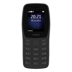 Nokia 105 TA-1473 Single SIM Feature Phone, 4 MB RAM, Charcoal