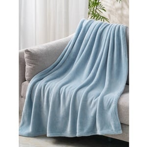Maple Leaf Flannel Blanket 220x240cm Blue