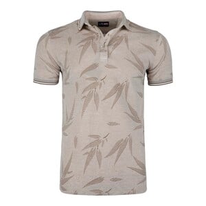 Tom Smith Men's Short Sleeve Printed Polo T Shirt, HSKP10, Beige, Large