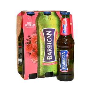 Barbican Raspberry Flavoured Malt Beverage Non-Alcoholic Drink 6 x 325 ml