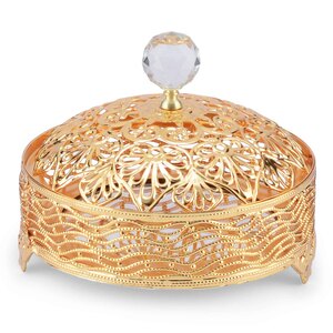 Helvacioglu Arabic Decorative Sugar Bowl, 16 cm, Gold, L0304G