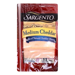 Sargento Sliced Medium Cheddar Natural Cheese, 11 Slices