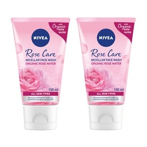 Nivea Face Wash Micellar Rose Care With Organic Rose Value Pack 2 x 150 ml