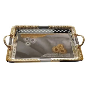 Chefline Stainless Steel Serving Tray, 42x29 cm, Gold/Silver, SG705S