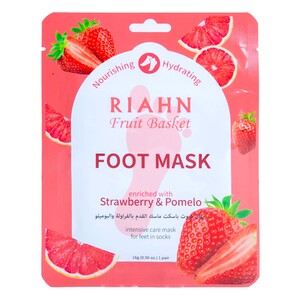 Riahn Fruit Basket Strawberry & Pomelo Foot Mask, 16 g