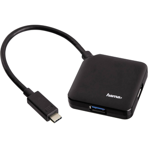 Hama USB 3.1 Type-C Hub, 1:4 Port, Black, 135750