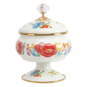 Chefline Enamel Canister with Lid and Stand, Assorted