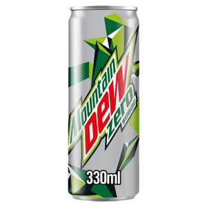 Mountain Dew Zero Sugar-Free Can Soft Drink 6 x 330 ml