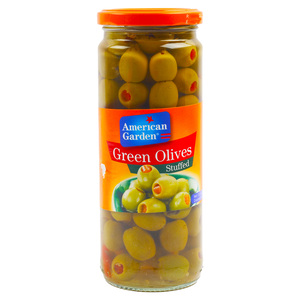 American Garden Stuffed Green Olives Value Pack 450 g