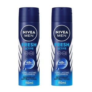 Nivea Men Antiperspirant Spray for Men Fresh Active 2 x 150 ml