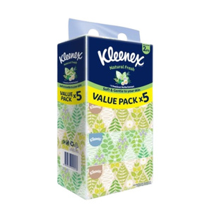 Kleenex Facial Tissue Natural Fresh Box 2ply 5 X 120's