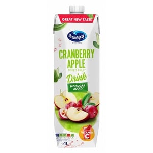 اشتري Ocean Spray Cranberry Apple Mixed Fruit Drink No Added Sugar 1 Litre Online at Best Price | Fruit Juice Tetra | Lulu UAE في الامارات