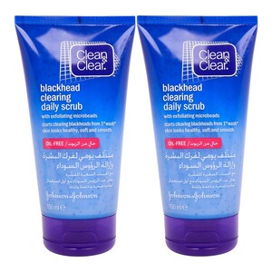 Clean & Clear Blackhead Cleaning Daily Scrub, 150 ml, 1 + 1