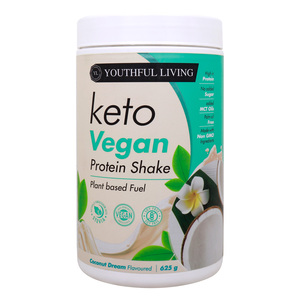 Youthful Living Keto Vegan Protein Shake, Coconut Dream, 625 g