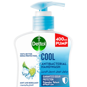 Dettol Handwash Liquid Soap Cool Pump Mint & Bergamot Fragrance 400 ml