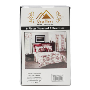 Casa Home Pillow Cases 48 x 74cm 6pcs Set Assorted