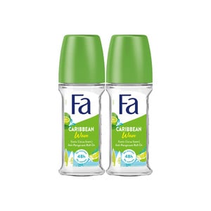 Fa Caribbean Wave Roll-On Deodorant Value Pack 2 x 50 ml