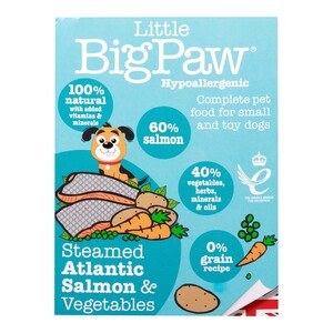 ليتل بيج باو طعام الحيوانات الأليفة بالسلمون الأطلسي والخضروات المطهوة على البخار للكلاب الصغيرة 150 جم