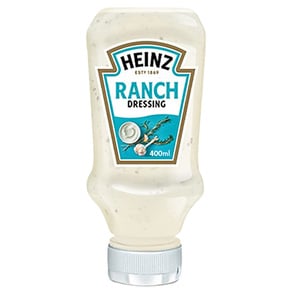 Heinz Original Ranch Salad Dressing Top Down Squeezy Bottle 400 ml