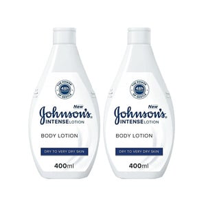 اشتري قم بشراء Johnsons Intense Body Lotion Dry to Very Dry Skin 2 x 400 ml Online at Best Price من الموقع - من لولو هايبر ماركت Body Lotion في الكويت
