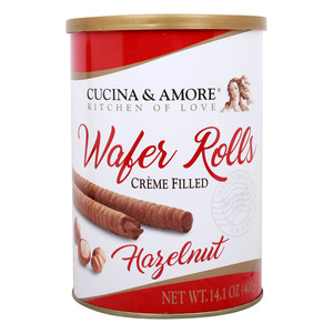 Cucina&Amore Hazelnut Creme Filled Wafer Roll 400 g