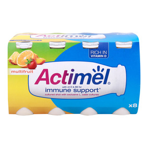 Danone Actimel Multifruit Yoghurt Drink, 8 x 100 g