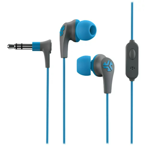 JLab JBuds Pro Signature Wired Earbud Headphones, Gray/Blue