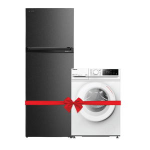 Toshiba Double Door Refrigerator, 463L Net Capacity, Satin Grey, GRRT624WE-PM + Front Load Washing Machine, 1400 RPM, 8 kg, White, TW-BL90A4B(WK)