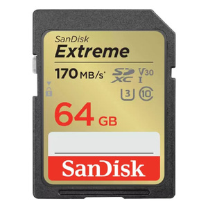 ساندسك بطاقة ذاكرة Extreme SD UHS I سعة 64 جيجا بايت أسود SDSDXV2.0