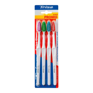 Trisa Swiss Clean The Original Toothbrush Medium Assorted 4 pcs