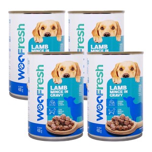 Buy WooFresh Lamb Mince in Gravy 4 x 400 g Online at Best Price | Dog Food | Lulu Kuwait in Kuwait