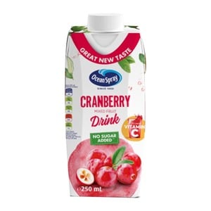 اشتري Ocean Spray Cranberry Mixed Fruit Drink No Added Sugar 250 ml Online at Best Price | Fruit Drink Tetra | Lulu UAE في الامارات