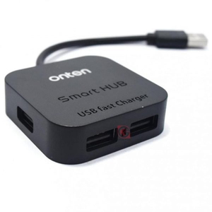 Onten 4 Port Smart USB 2.0 Fast Charger Hub, 5V 2A, Black, OTN-5210