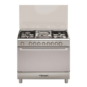 Bompani Cooking Range With 4 Burner + 2 Hot Plate, 90X60 cm, Stainless Steel, BO683MH