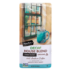 Signature Select Decaf House Blend Dark Roast Ground Coffee 340 g