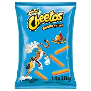 Buy Cheetos Sticks Ketchup Cheese 14 x 30 g Online at Best Price | Corn Based Bags | Lulu Kuwait in Saudi Arabia